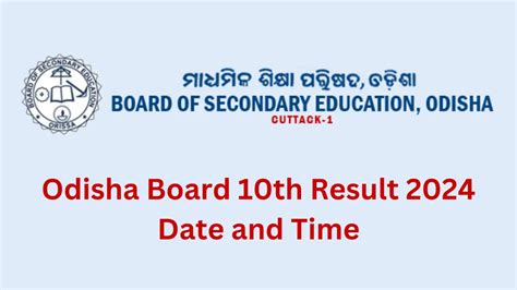 Odisha 10th Result 2024 Date, BSE Odisha Result Marksheet.